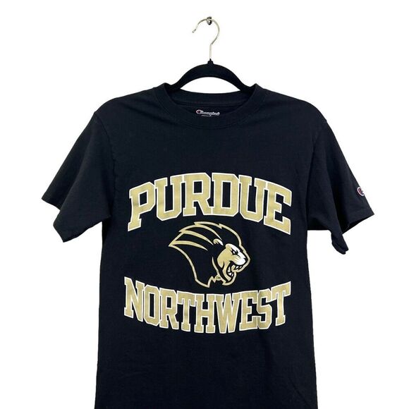Purdue‎ Boilermakers T Shirt Champion Crew Neck Graphic Print Black Women S - Picture 2 of 5